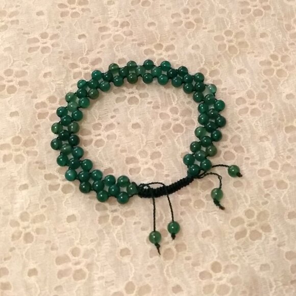 New Natural Green Agate Mini Beads Size 4mm Handmade Bracelet - Picture 2 of 7